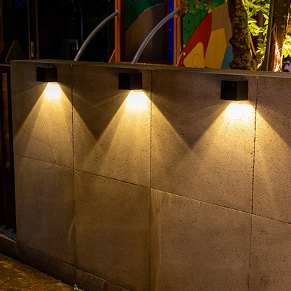 Modern Minimalist Cube Plastic Solar LED Wall Sconce Lamp