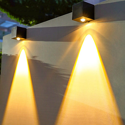 Modern Minimalist Cube Plastic Solar LED Wall Sconce Lamp