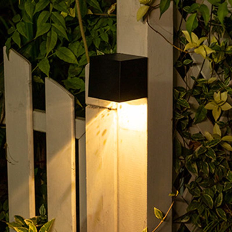 Modern Minimalist Cube Plastic Solar LED Wall Sconce Lamp