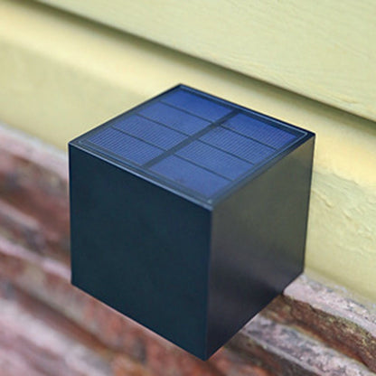Modern Minimalist Cube Plastic Solar LED Wall Sconce Lamp