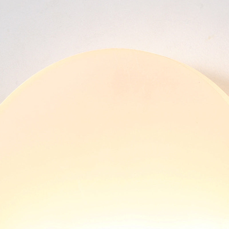 Contemporary Nordic Round Wood Acrylic LED Wall Sconce Lamp
