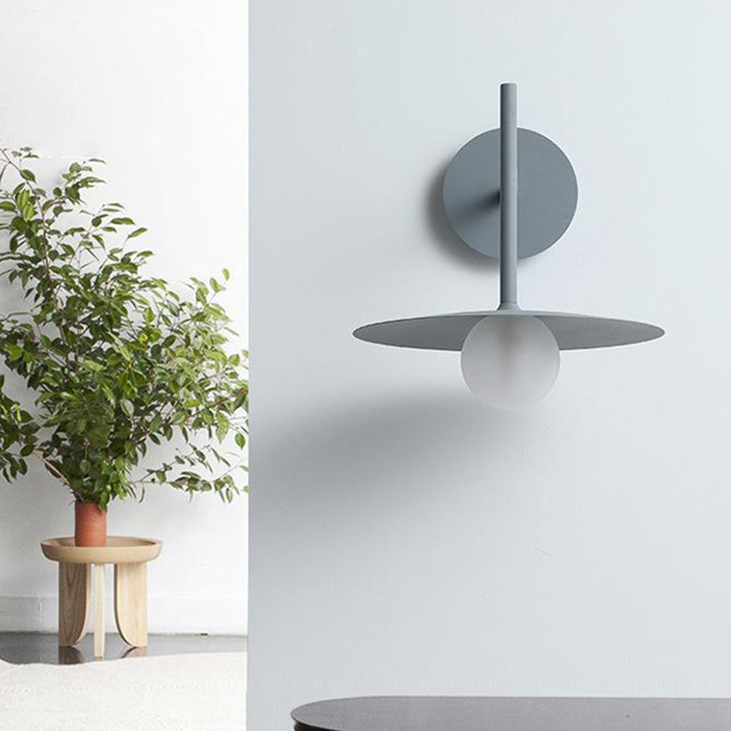 Nordic Round Iron Glass 1-Light Wall Sconce Lamp