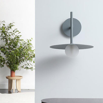 Nordic Round Iron Glass 1-Light Wall Sconce Lamp