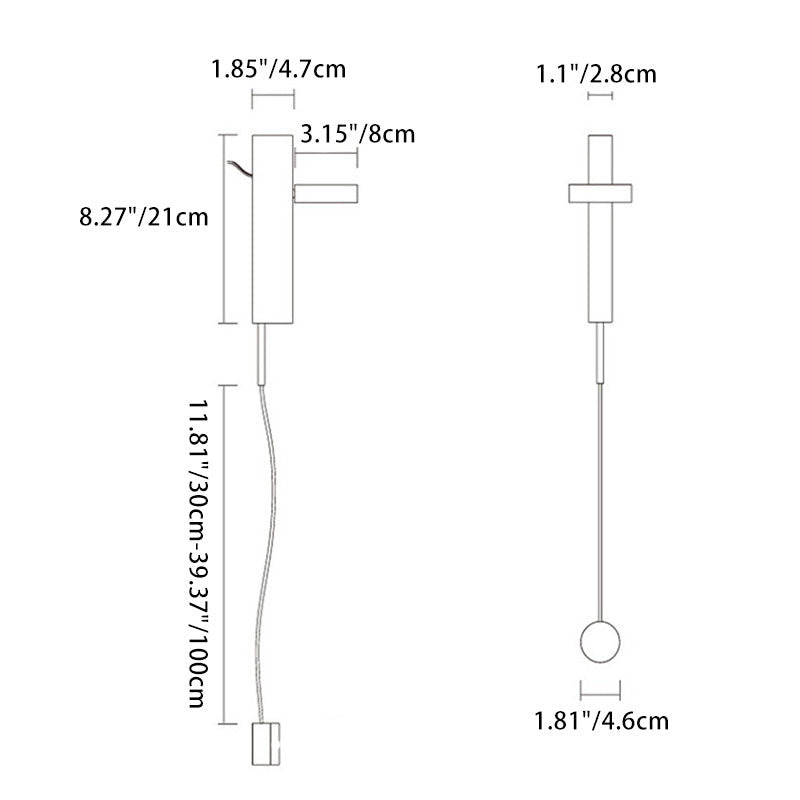 Nordic Column Iron Acrylic LED Wall Sconce Lamp
