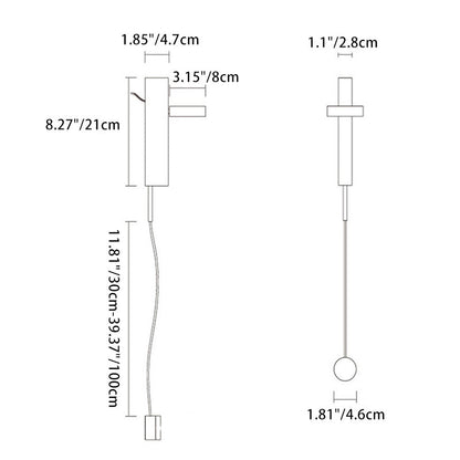 Nordic Column Iron Acrylic LED Wall Sconce Lamp