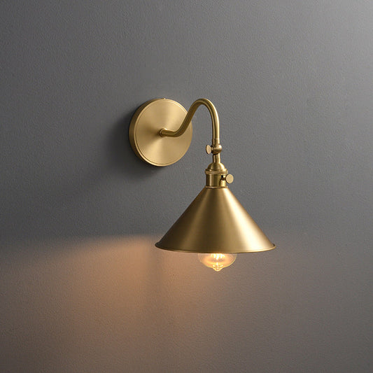 Contemporary Luxury Cone Copper 1-Light Wall Sconce Lamp