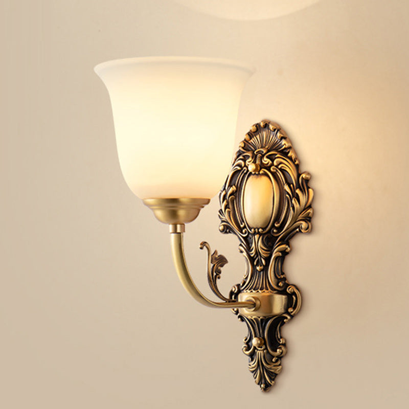 French Cup Copper Glass 1/2-Light Wall Sconce Lamp