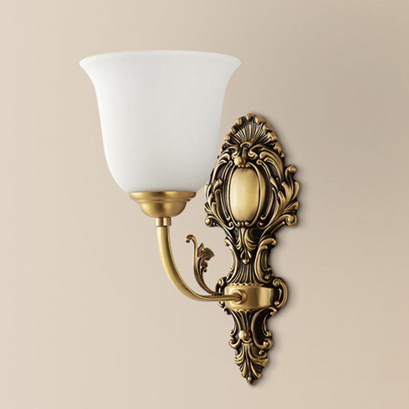 French Cup Copper Glass 1/2-Light Wall Sconce Lamp