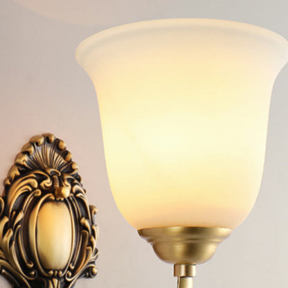 French Cup Copper Glass 1/2-Light Wall Sconce Lamp