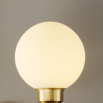 French Globe Copper Wood Glass 1/2-Light Wall Sconce Lamp