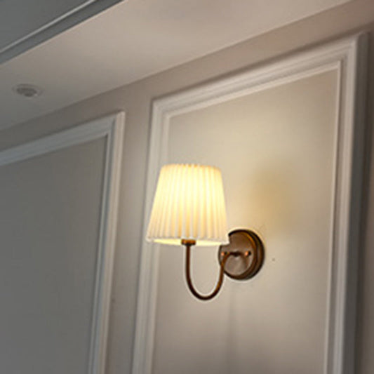 Retro Drum Iron Fabric 1-Light Wall Sconce Lamp