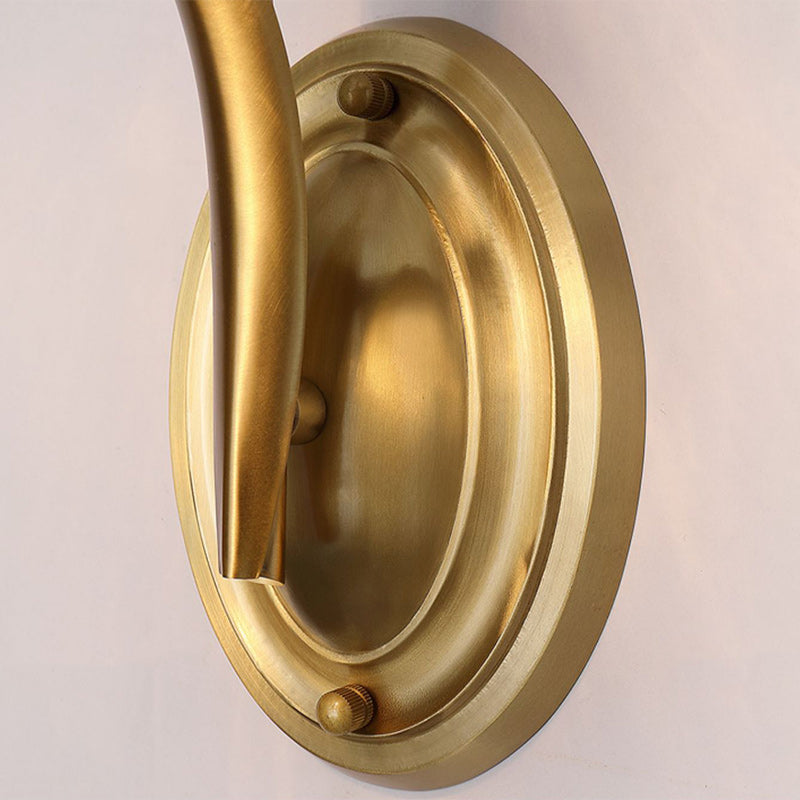 Luxury Column Copper Glass 1/2-Light Wall Sconce Lamp
