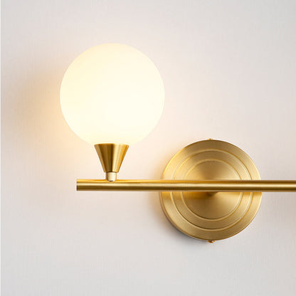 French Globe Iron Glass 2-Light Wall Sconce Lamp