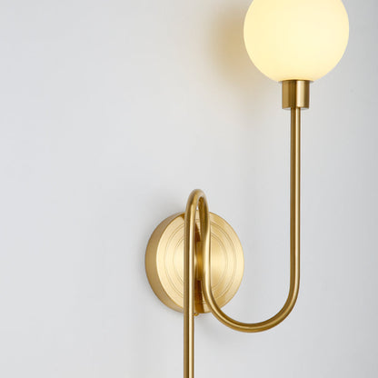 French Globe Iron Glass 2-Light Wall Sconce Lamp