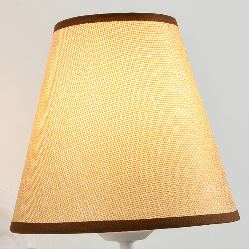 French Drum Iron Fabric Glass 1-Light Wall Sconce Lamp