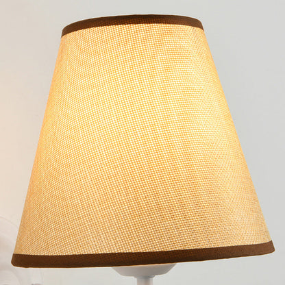 French Drum Iron Fabric Glass 1-Light Wall Sconce Lamp