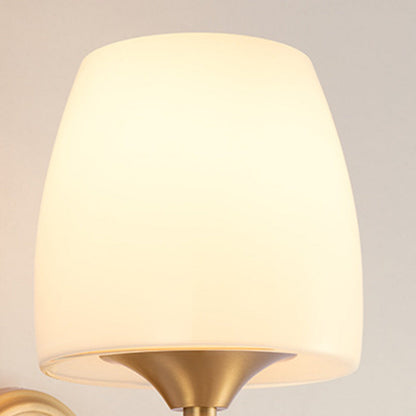 Traditional Drum Copper Glass 1/2-Light Wall Sconce Lamp
