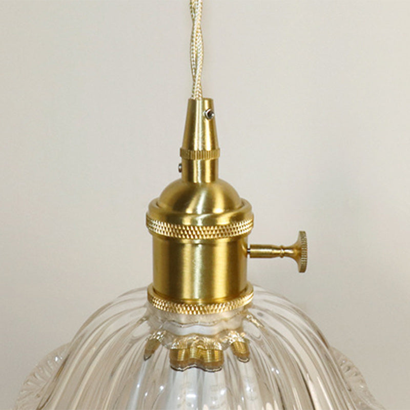 French Flower Copper Glass 1-Light Wall Sconce Lamp