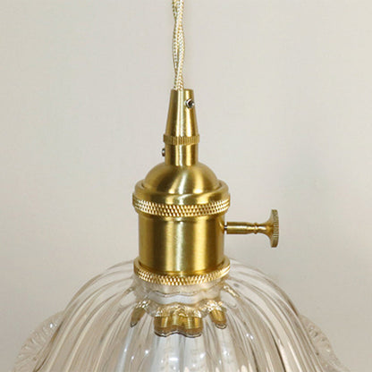 French Flower Copper Glass 1-Light Wall Sconce Lamp