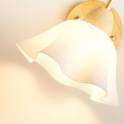 Nordic Dome Copper Wood Acrylic 1-Light Wall Sconce Lamp