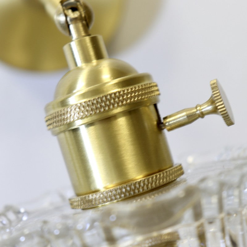 French Drum Copper Glass 1-Light Wall Sconce Lamp