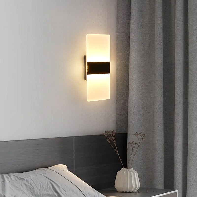 Minimalist Rectangular Iron Acrylic LED Wall Sconce Lamp