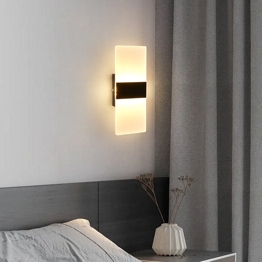Minimalist Rectangular Iron Acrylic LED Wall Sconce Lamp