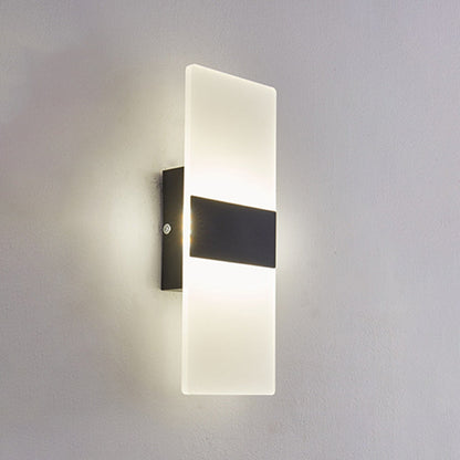 Minimalist Rectangular Iron Acrylic LED Wall Sconce Lamp