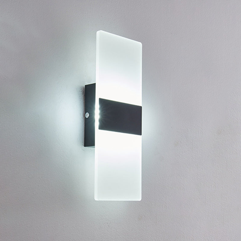 Minimalist Rectangular Iron Acrylic LED Wall Sconce Lamp