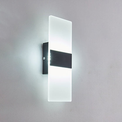 Minimalist Rectangular Iron Acrylic LED Wall Sconce Lamp