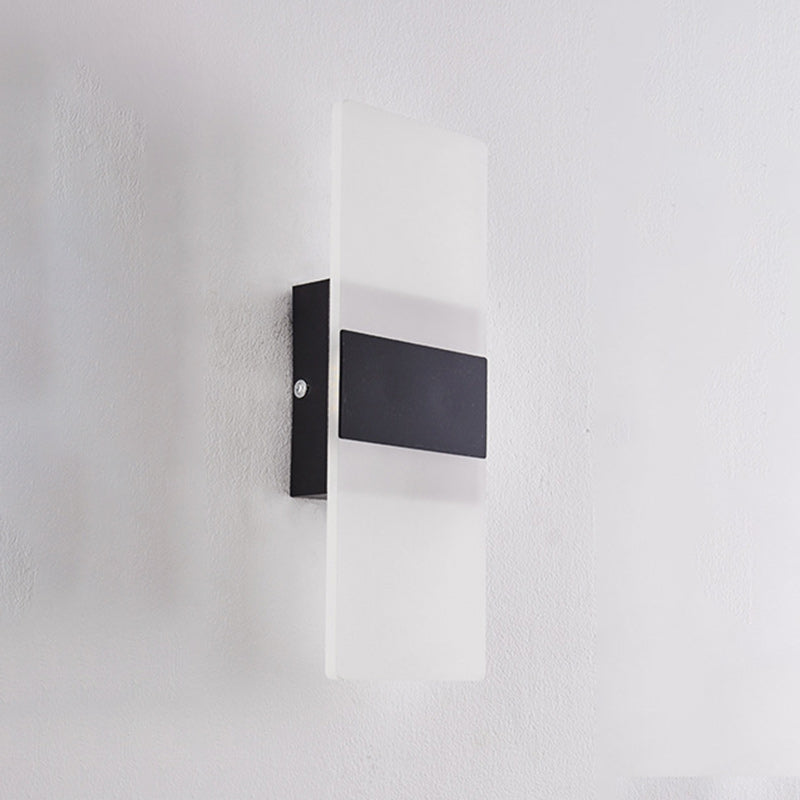 Minimalist Rectangular Iron Acrylic LED Wall Sconce Lamp