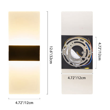 Minimalist Rectangular Iron Acrylic LED Wall Sconce Lamp