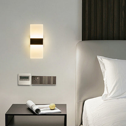 Minimalist Rectangular Iron Acrylic LED Wall Sconce Lamp