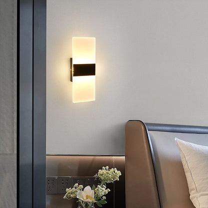 Minimalist Rectangular Iron Acrylic LED Wall Sconce Lamp