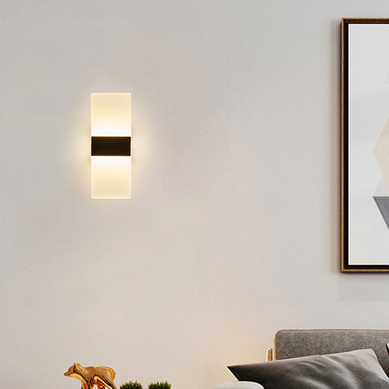 Minimalist Rectangular Iron Acrylic LED Wall Sconce Lamp