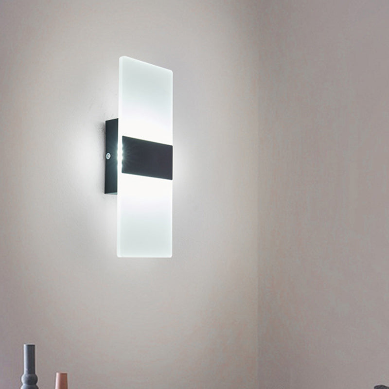 Minimalist Rectangular Iron Acrylic LED Wall Sconce Lamp