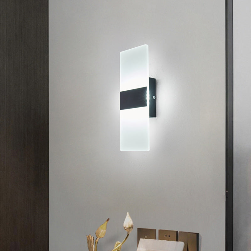 Minimalist Rectangular Iron Acrylic LED Wall Sconce Lamp