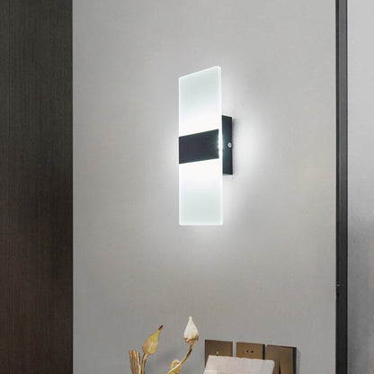 Minimalist Rectangular Iron Acrylic LED Wall Sconce Lamp