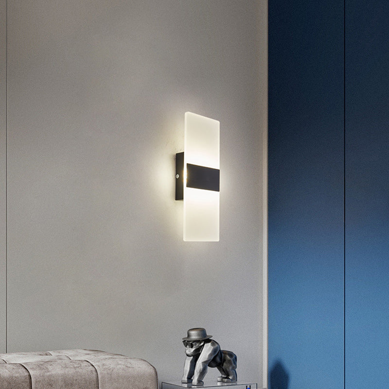 Minimalist Rectangular Iron Acrylic LED Wall Sconce Lamp