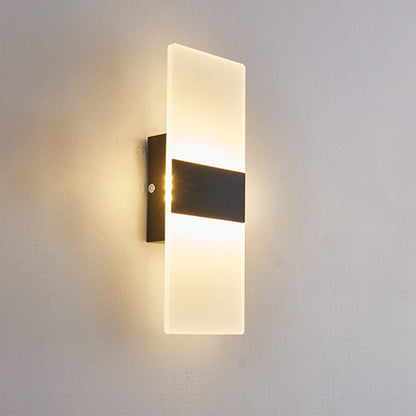 Minimalist Rectangular Iron Acrylic LED Wall Sconce Lamp