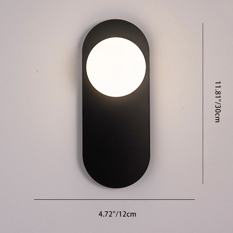 Creative Oval Iron Glass 1-Light Wall Sconce Lamp