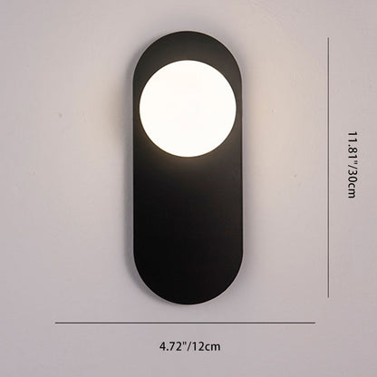 Creative Oval Iron Glass 1-Light Wall Sconce Lamp
