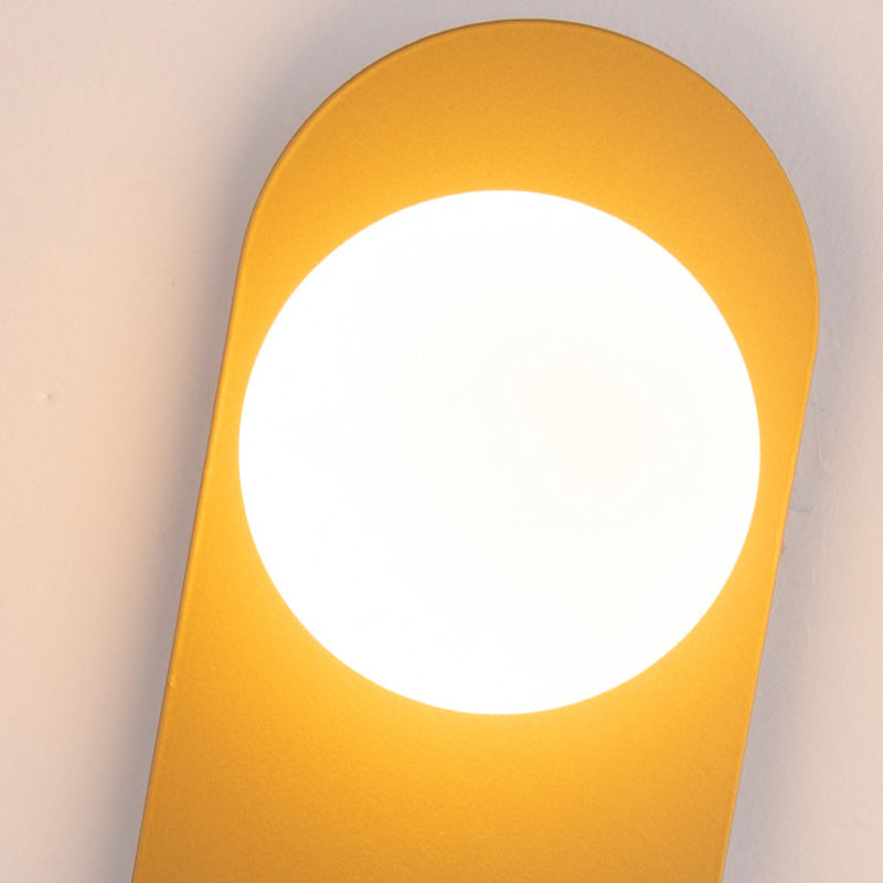 Creative Oval Iron Glass 1-Light Wall Sconce Lamp