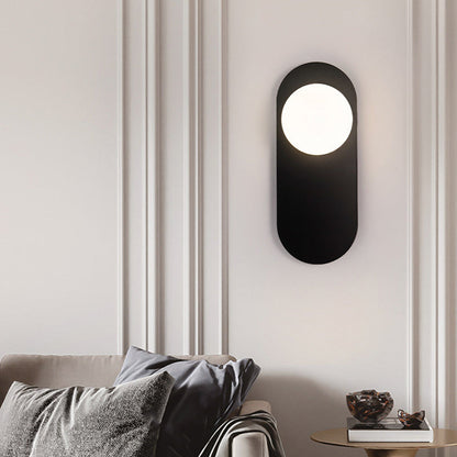 Creative Oval Iron Glass 1-Light Wall Sconce Lamp