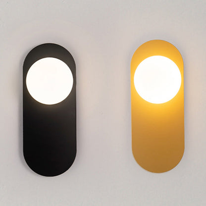 Creative Oval Iron Glass 1-Light Wall Sconce Lamp
