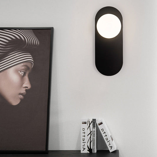 Creative Oval Iron Glass 1-Light Wall Sconce Lamp