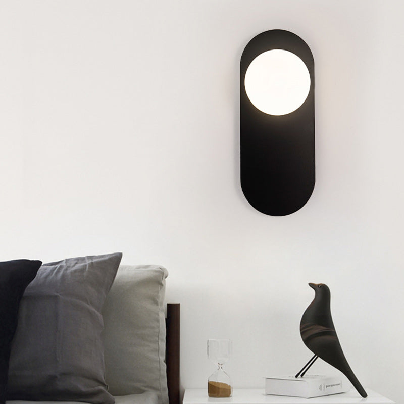Creative Oval Iron Glass 1-Light Wall Sconce Lamp