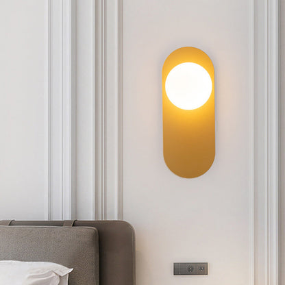 Creative Oval Iron Glass 1-Light Wall Sconce Lamp