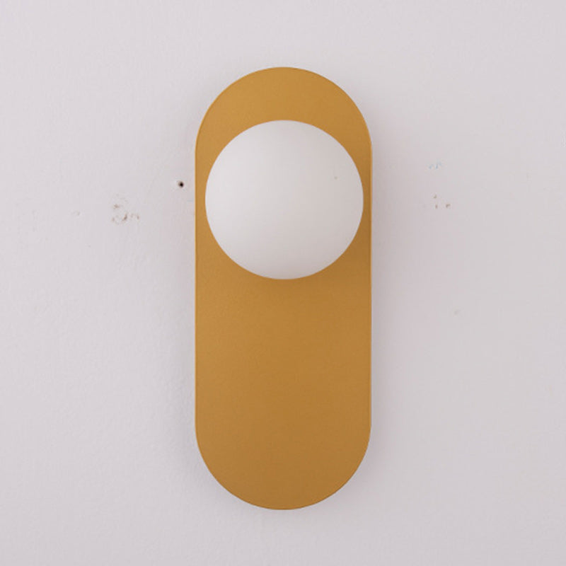 Creative Oval Iron Glass 1-Light Wall Sconce Lamp
