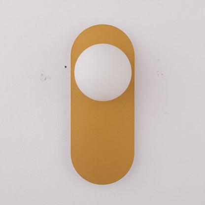 Creative Oval Iron Glass 1-Light Wall Sconce Lamp